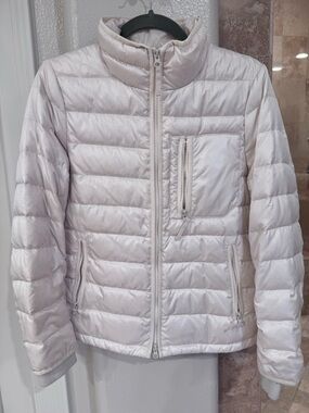 J. Crew White Quilted Puffer Jacket